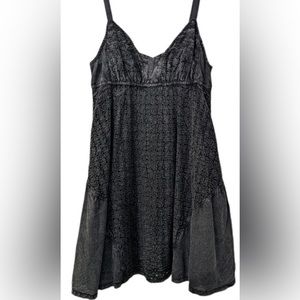 Free People Black Denim Skater Dress